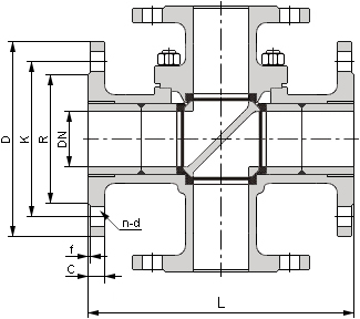 四通球閥結構圖